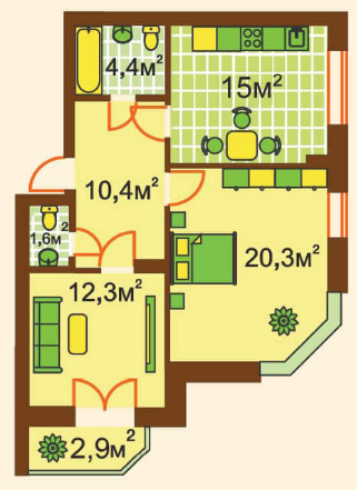 2-комнатная 66.9 м² в ЖК на ул. Университетская, 1-P от 22 400 грн/м², г. Ирпень