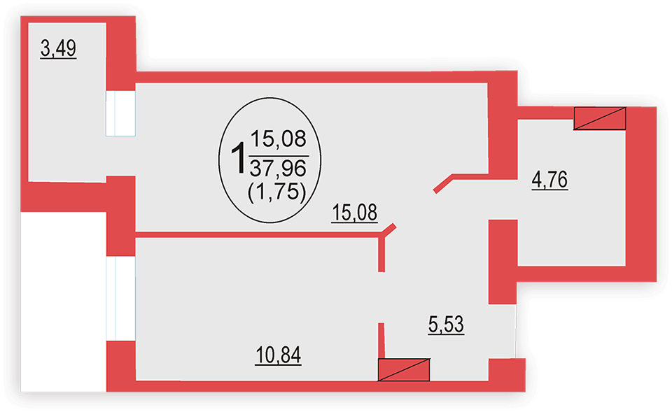 1-комнатная 37.96 м² в ЖК София Киевская от 13 300 грн/м², с. Софиевская Борщаговка