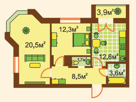 2-комнатная 63.1 м² в ЖК на ул. Университетская, 1-P от 22 400 грн/м², г. Ирпень