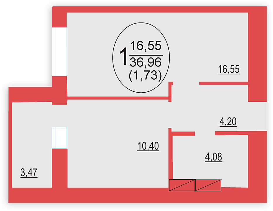 1-комнатная 36.96 м² в ЖК София Киевская от 13 300 грн/м², с. Софиевская Борщаговка