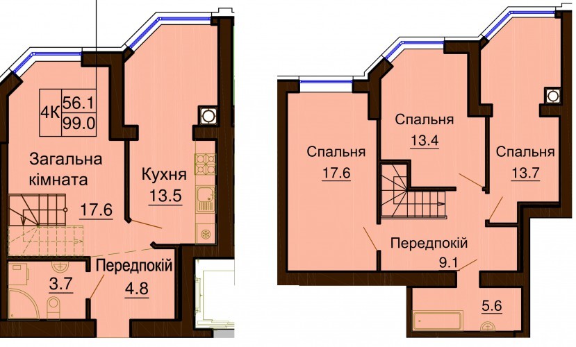 Двухуровневая 99 м² в ЖК София Клубный от 16 650 грн/м², с. Софиевская Борщаговка