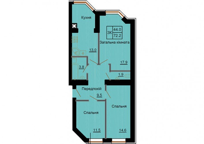 3-комнатная 72.2 м² в ЖК София Клубный от 24 000 грн/м², с. Софиевская Борщаговка