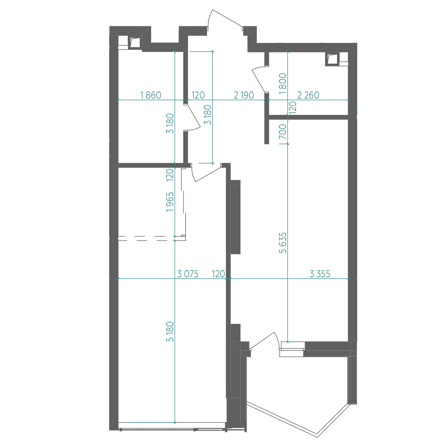 1-кімнатна 61 м² в ЖК Fjord від 42 510 грн/м², Київ