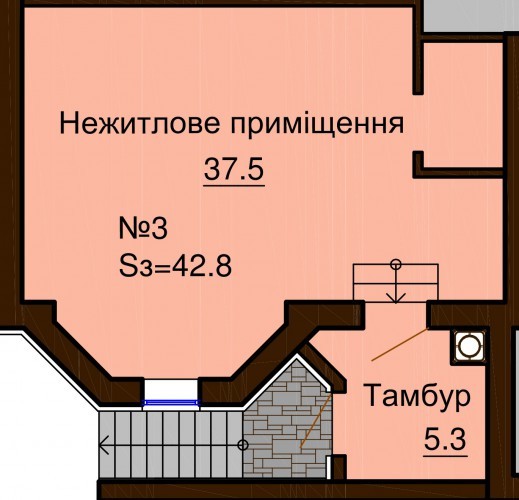 Помещение свободного назначения 42.8 м² в ЖК София Клубный от застройщика, с. Софиевская Борщаговка