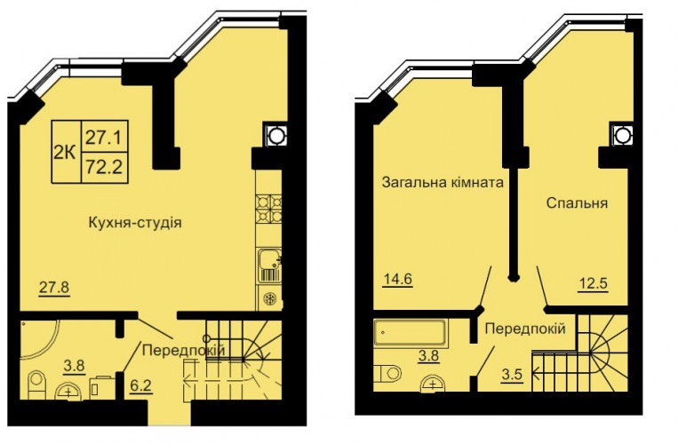 Двухуровневая 72.2 м² в ЖК София Клубный от 32 000 грн/м², с. Софиевская Борщаговка