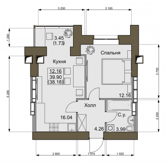 1-комнатная 39.9 м² в ЖК Софиевский квартал от 21 000 грн/м², с. Софиевская Борщаговка