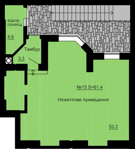 Помещение свободного назначения 61.4 м² в ЖК София Клубный от застройщика, с. Софиевская Борщаговка