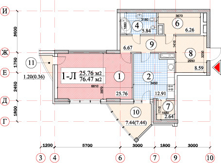 1-кімнатна 76.47 м² в ЖК Покровський посад від 76 550 грн/м², Київ