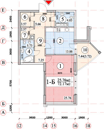 1-кімнатна 72.17 м² в ЖК Покровський посад від 39 200 грн/м², Київ