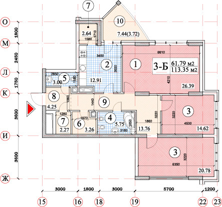 3-комнатная 113.35 м² в ЖК Покровский посад от 39 200 грн/м², Киев