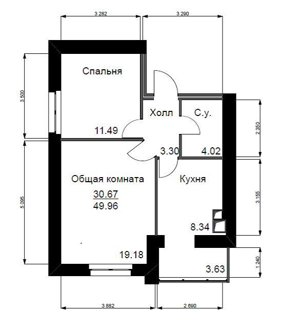 2-кімнатна 49.96 м² в ЖК Софіївський квартал від 15 100 грн/м², с. Софіївська Борщагівка