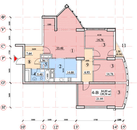 4-кімнатна 120.58 м² в ЖК Покровський посад від 39 350 грн/м², Київ