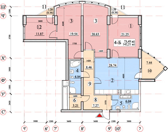 4-кімнатна 142.21 м² в ЖК Покровський посад від 39 350 грн/м², Київ