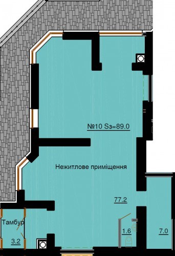 Помещение свободного назначения 89 м² в ЖК София Клубный от застройщика, с. Софиевская Борщаговка