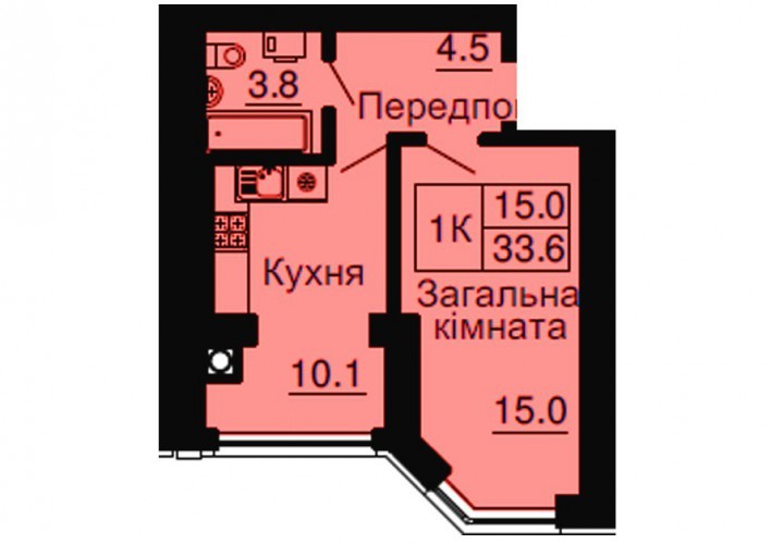 1-комнатная 33.6 м² в ЖК Sofia Nova от 16 500 грн/м², с. Новоселки