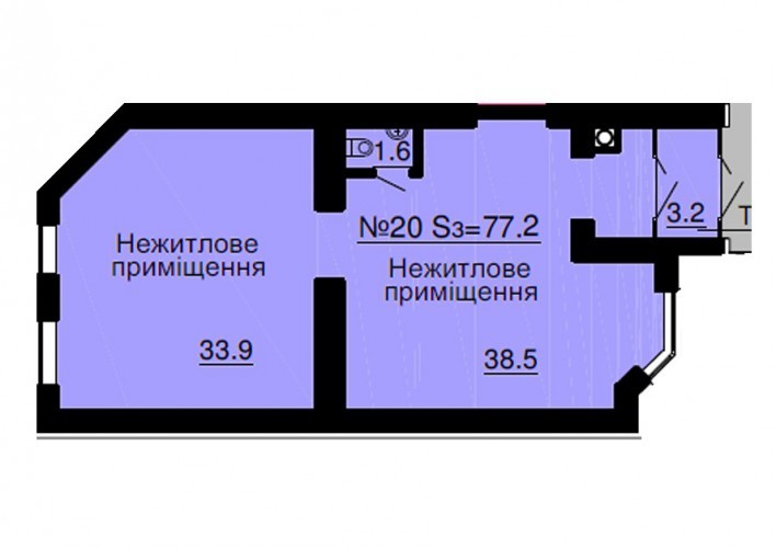 Помещение свободного назначения 77.2 м² в ЖК Sofia Nova от застройщика, с. Новоселки