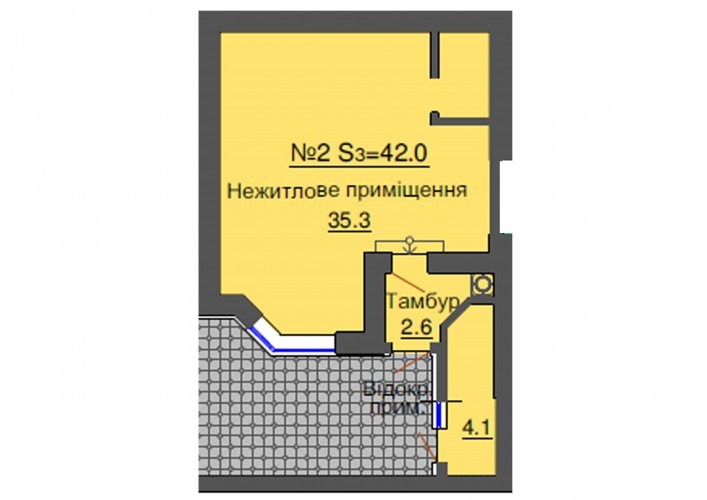 Помещение свободного назначения 42 м² в ЖК Sofia Nova от застройщика, с. Новоселки