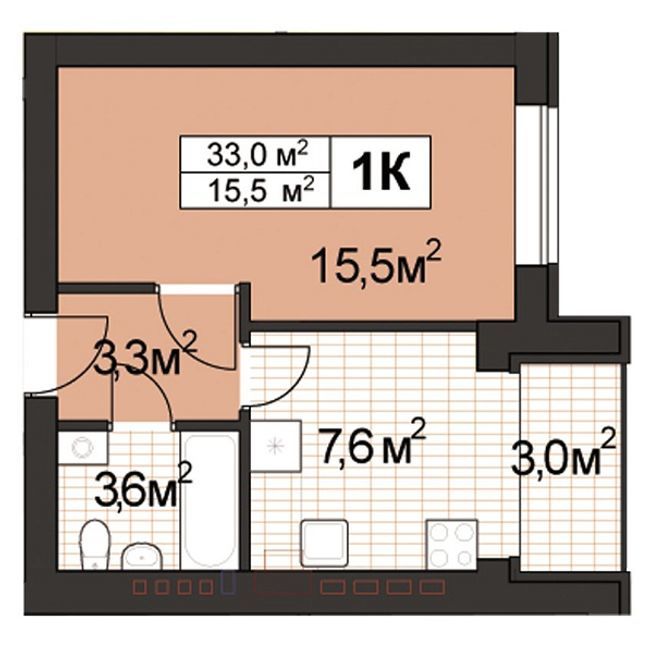 1-комнатная 33 м² в ЖК Прованс-2 от застройщика, г. Ирпень