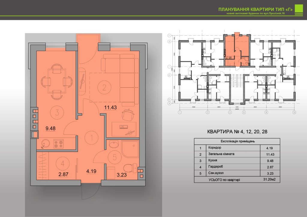 1-кімнатна 31.2 м² в ЖК Петрівський від 9 900 грн/м², с. Святопетрівське