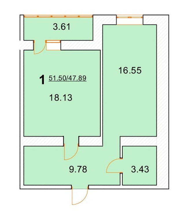 1-комнатная 51.5 м² в ЖК на ул. Новая, 31А, 31Б от 22 000 грн/м², г. Борисполь