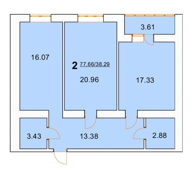2-комнатная 77.66 м² в ЖК на ул. Новая, 31А, 31Б от 20 000 грн/м², г. Борисполь