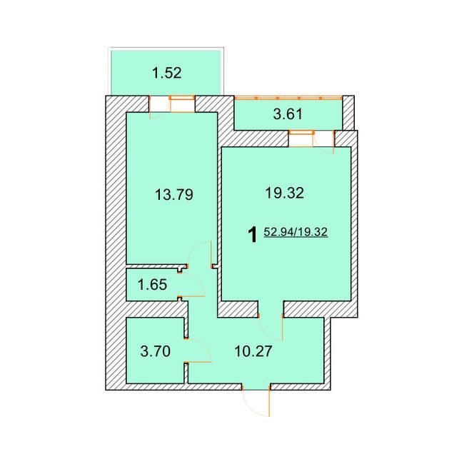 1-комнатная 52.94 м² в ЖК на ул. Новая, 31А, 31Б от 22 000 грн/м², г. Борисполь