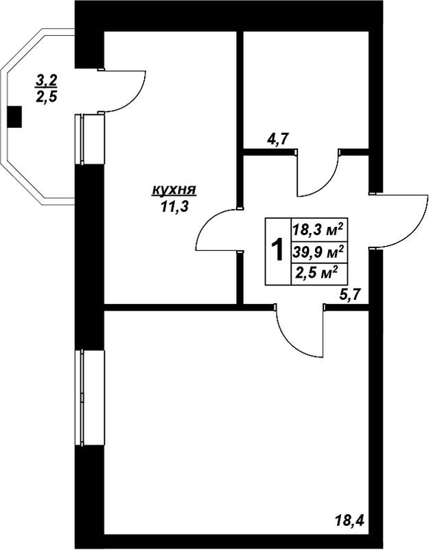 1-комнатная 39.9 м² в ЖК Волошковый от 17 950 грн/м², с. Софиевская Борщаговка