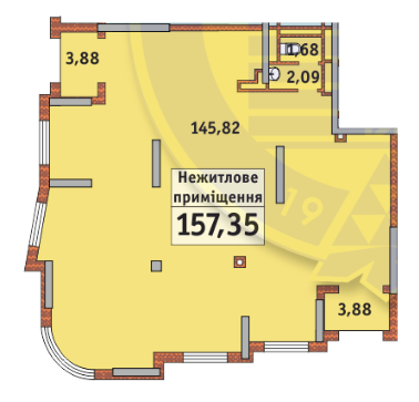 Приміщення вільного призначення 157.35 м² в ЖК Медовий від 26 400 грн/м², Київ