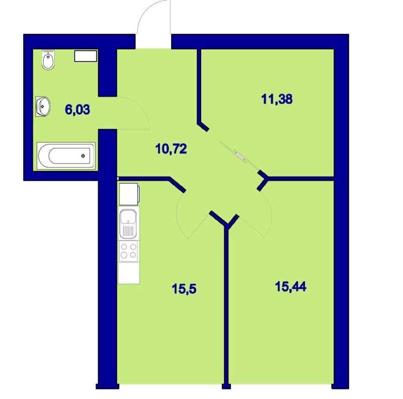 2-кімнатна 59.07 м² в ЖК Милі квартири від 8 900 грн/м², с. Мила