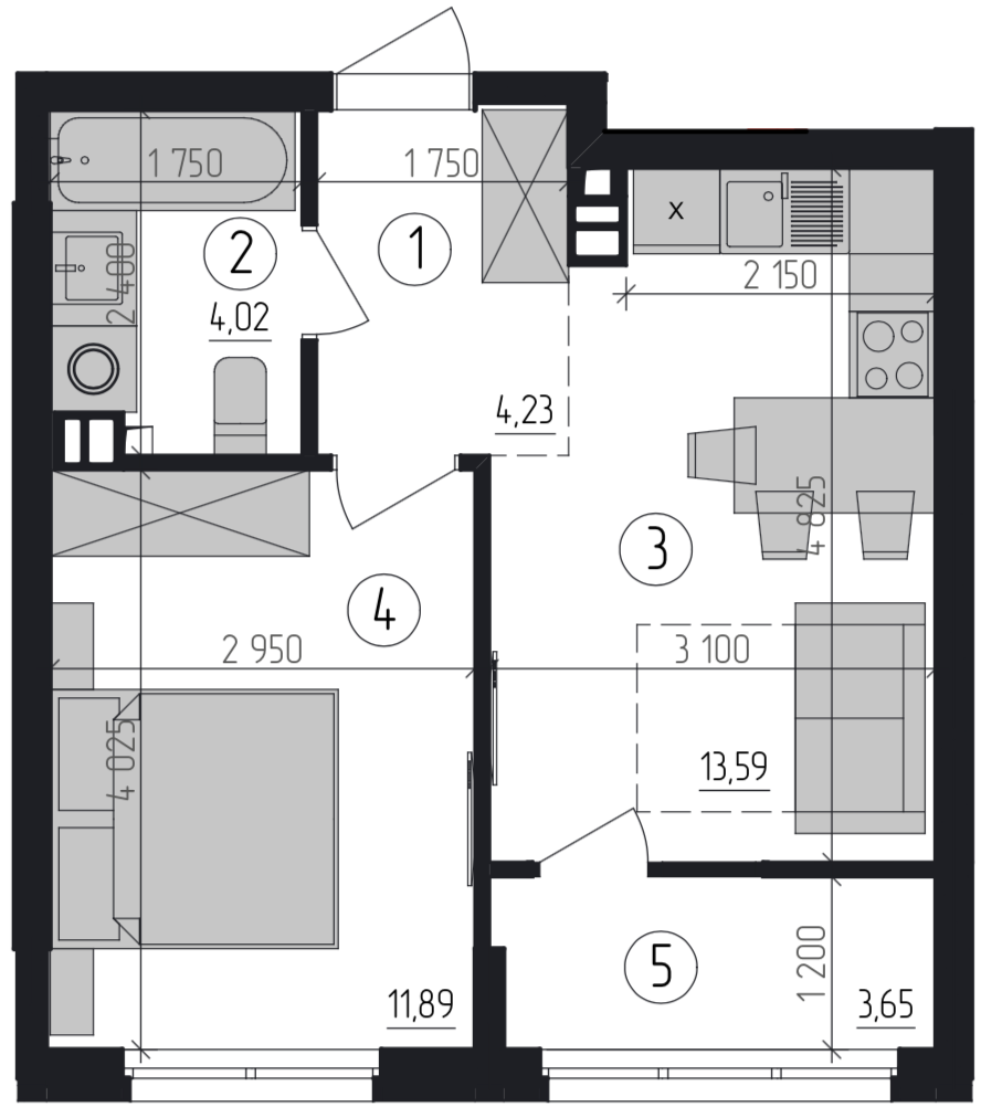 1-кімнатна 37.38 м² в ЖК Район-2 від забудовника, Київ