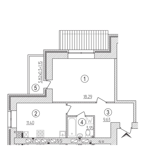 1-комнатная 44.42 м² в ЖК на ул. Вокзальная, 11А от 15 900 грн/м², пгт Глеваха