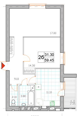 2-кімнатна 59.45 м² в ЖК Саме Той від 13 500 грн/м², смт Немешаєве