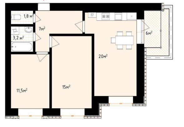 2-кімнатна 64.5 м² в ЖК White house від 23 500 грн/м², м. Ірпінь