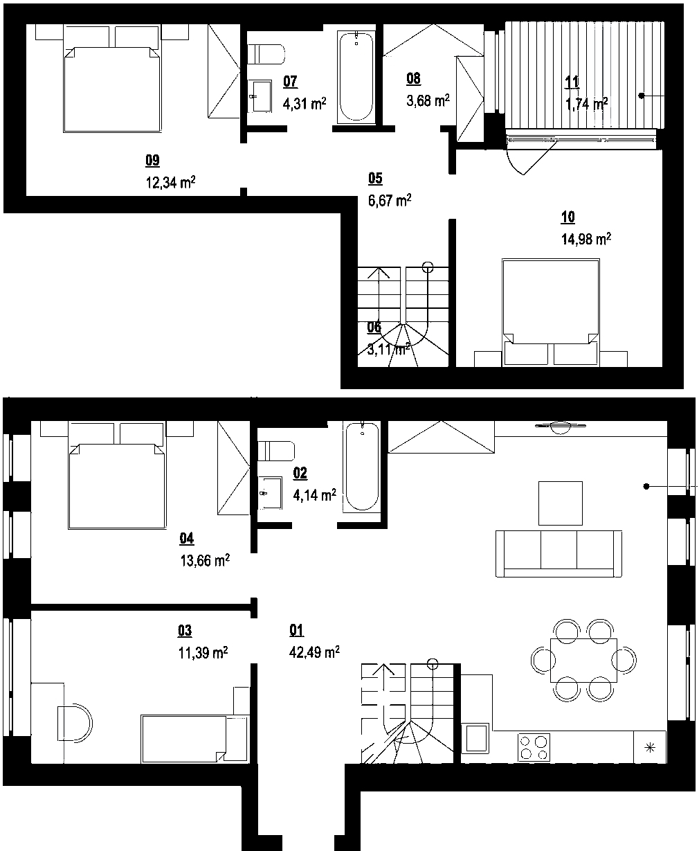 Двухуровневая 118.51 м² в ЖК Белый Шоколад.Center от 14 000 грн/м², с. Белогородка