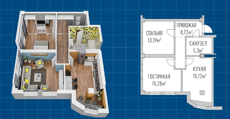 2-комнатная 57.61 м² в ЖК Лондон Парк от 31 950 грн/м², Киев