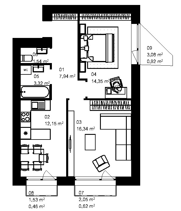 2-комнатная 57.64 м² в ЖК City Lake от 14 000 грн/м², с. Шевченково