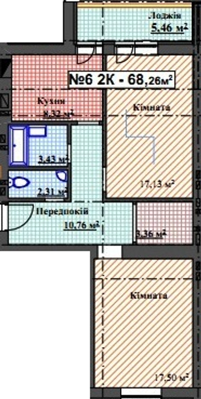 2-кімнатна 68.26 м² в ЖК Мінеральний 39 від 11 500 грн/м², м. Ірпінь