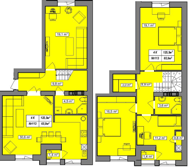 Двухуровневая 125.5 м² в ЖК Гудвил от 23 000 грн/м², с. Хотов