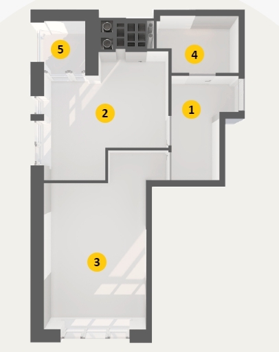 1-комнатная 37.4 м² в ЖК Оптимісто от 16 800 грн/м², с. Гатное