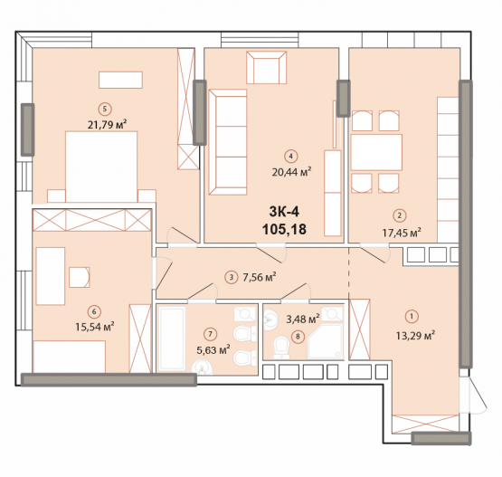 3-комнатная 105.18 м² в ЖК Edelweiss House от 52 409 грн/м², Киев