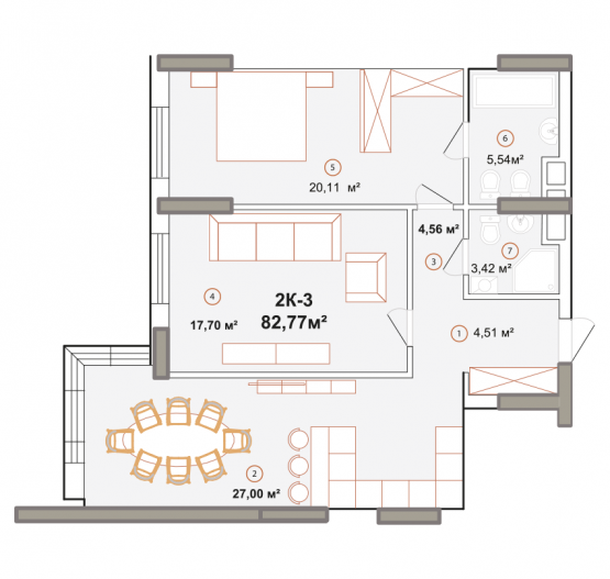 2-кімнатна 82.84 м² в ЖК Edelweiss House від 53 192 грн/м², Київ