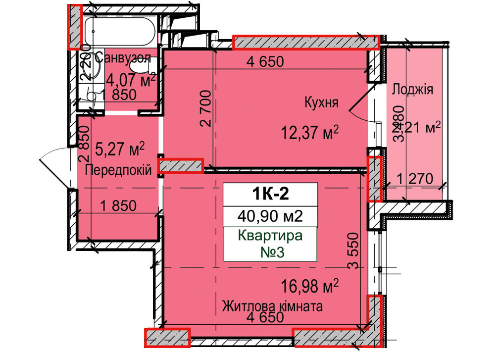 1-кімнатна 40.9 м² в ЖК Вишгород Сіті Парк від 16 300 грн/м², м. Вишгород