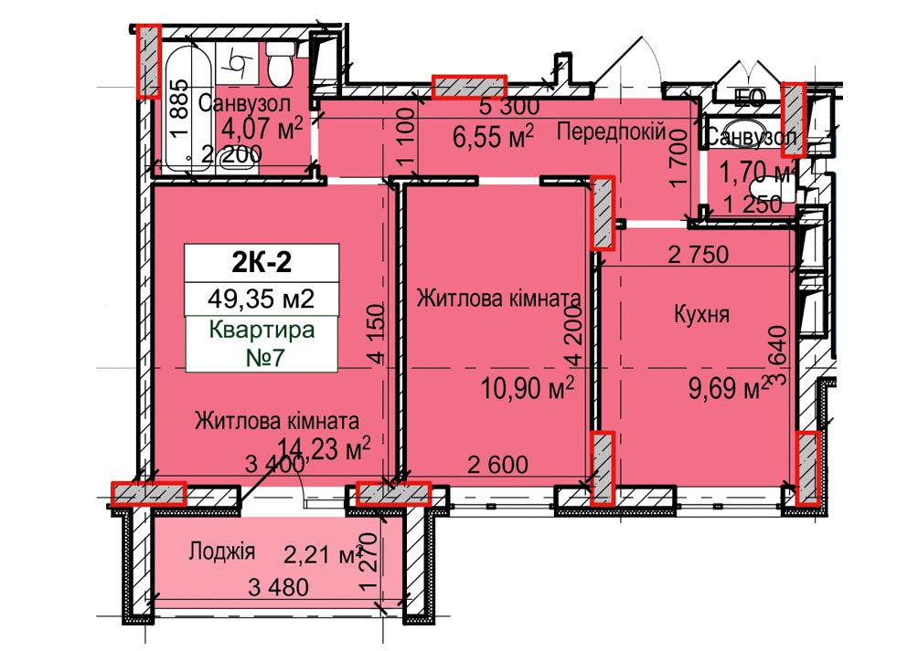 2-кімнатна 49.35 м² в ЖК Вишгород Сіті Парк від 16 000 грн/м², м. Вишгород