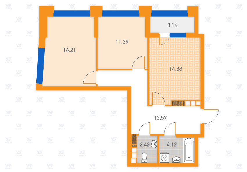 2-кімнатна 65.73 м² в ЖК SOLAR CITY від 24 300 грн/м², Київ