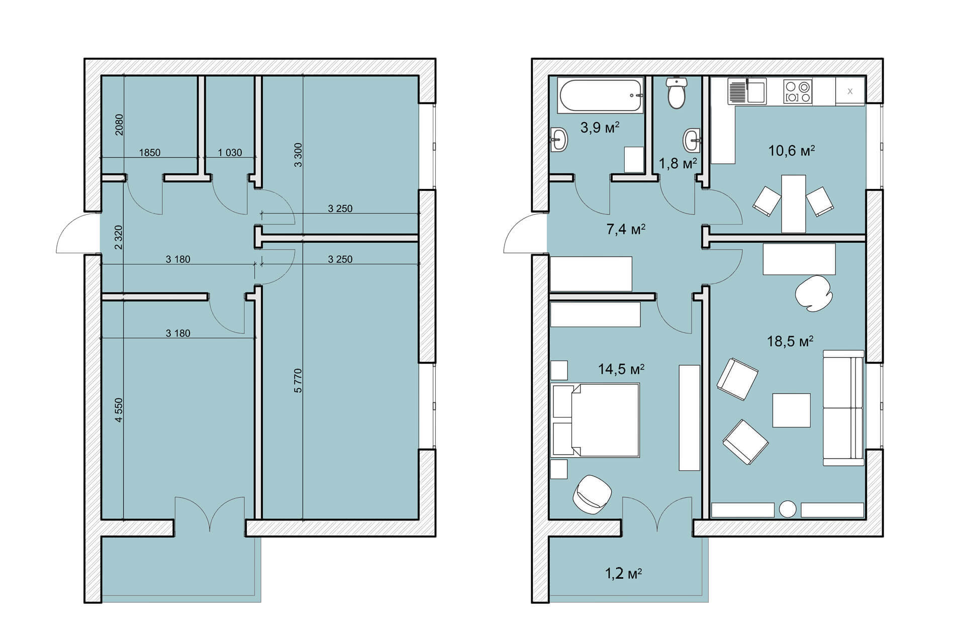 2-кімнатна 58.4 м² в ЖК Покровський Двір від 15 800 грн/м², смт Чабани