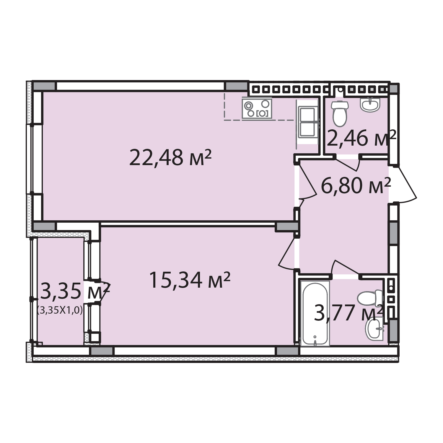 2-кімнатна 54.2 м² в ЖК Лавандовий від 20 000 грн/м², м. Бровари