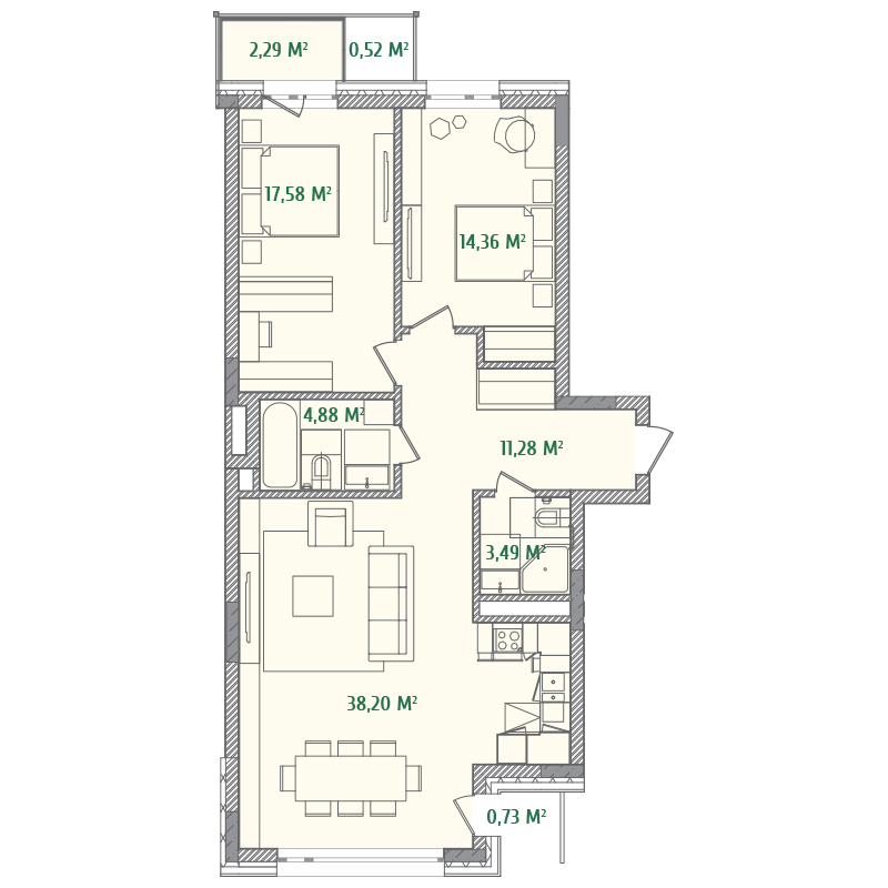 2-комнатная 93.68 м² в ЖК Illinsky House от 99 383 грн/м², Киев