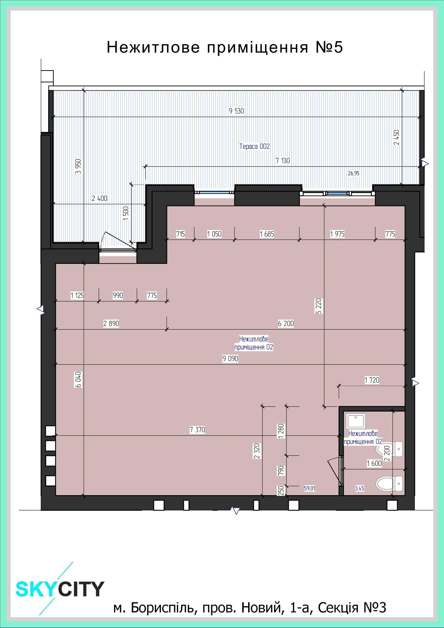 Приміщення вільного призначення 77.72 м² в ЖК SkyCity від забудовника, м. Бориспіль