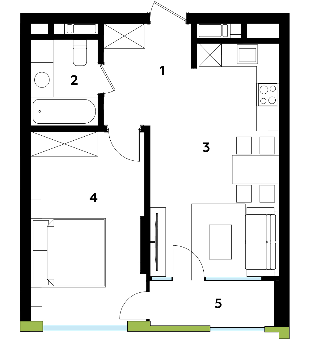1-комнатная 47.88 м² в ЖК Madison Gardens от 14 300 грн/м², г. Бровары