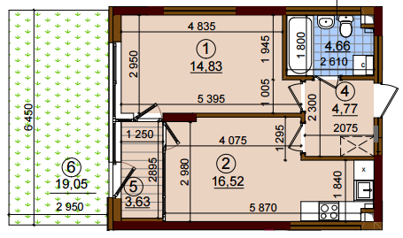 1-кімнатна 44.41 м² в ЖК Варшавський Мікрорайон від 19 000 грн/м², Київ